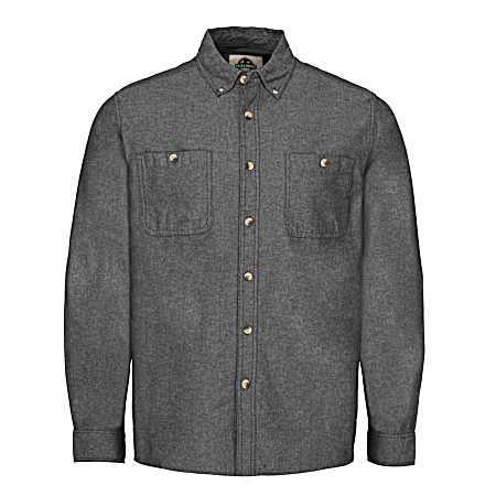 Men's Chambray Long Sleeve Button Front Shirt
