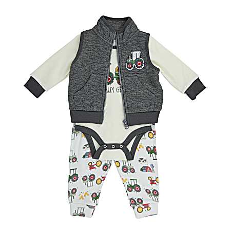 Infant Boys' Farm Local Grown Vest Set - 3 Pc