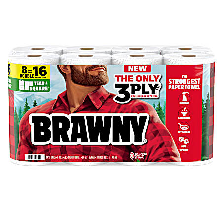 3-Ply Tear-A-Square Premium Double Roll Paper Towels - 8 Pk