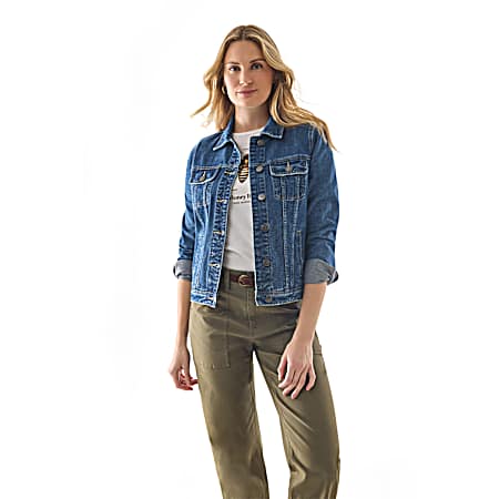 Women's Vintage Wash Rigid Denim Jacket