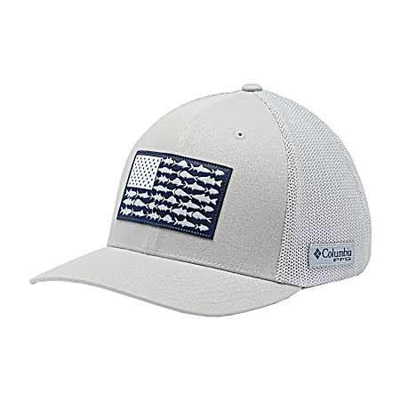 PFG Men's Cool Grey/Nocturnal Fish Flag Mesh Ball Cap