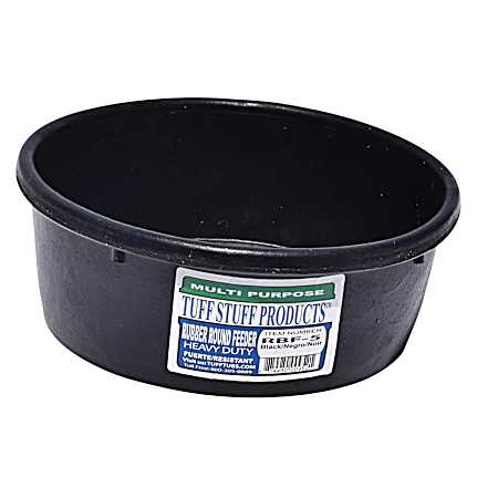 4 qt Black Rubber Heavy-Duty Round Rubber Feeder