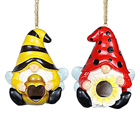 Hanging Bee/Ladybug Gnome Bird House Assorted