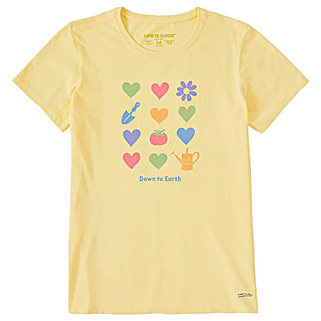 Women's Sandy Yellow Down to Earth Garden Short Sleeve Shirt