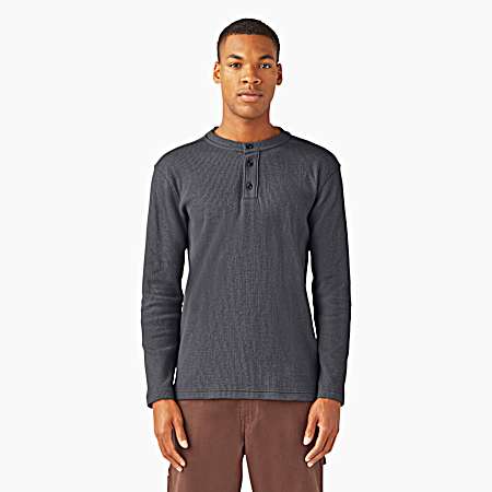 Men's Henley Thermal Long Sleeve Shirt