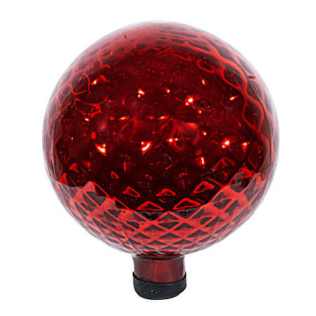 10 in Red Diamond Embossed Gazing Globe