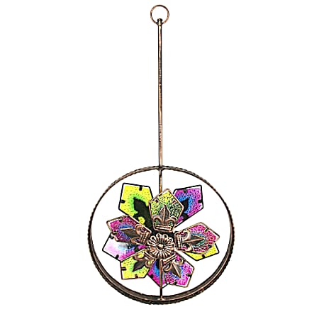 Dual-Motion Hanging WindWheel - Fleur de Lis