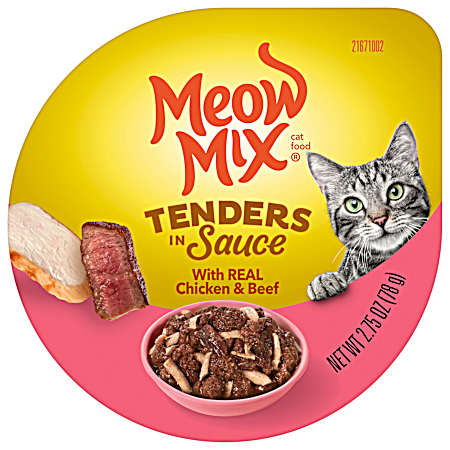 2.75 oz Chicken & Beef Tenders in Sauce Wet Cat Food