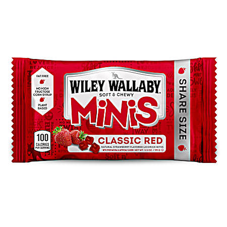 3.5 oz Soft & Chewy Minis Classic Red Strawberry Licorice Bites