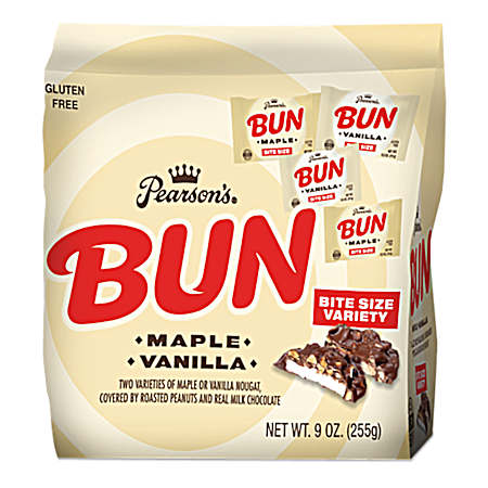 9 oz Maple Vanilla Bun Bar Bite Size Candy Variety Bag