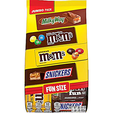 30.18 oz Mixed Chocolate Fun Size Candy Variety Bag