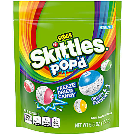 POP'd Sour Freeze Dried Candy 5.5 oz