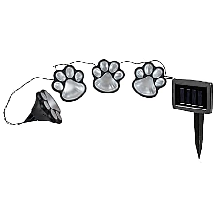 4 pc Solar Paw Print Pathway String Lights