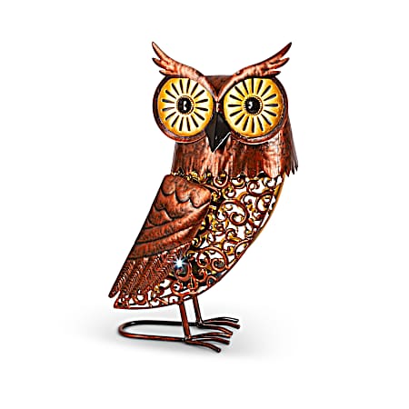 Metal Solar Bronze Owl Statue