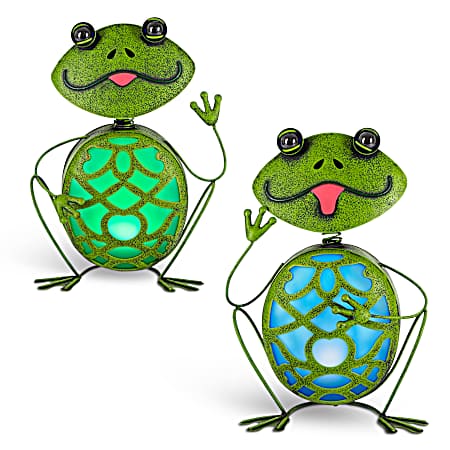 Metal Solar Frog Statue Assorted