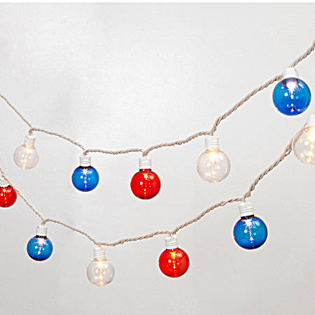 40 Ct Patriotic G40 Globe String Light Set