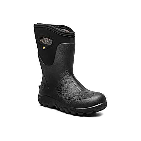 Women's Black Classic Seamless Rubber Boots