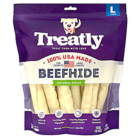 Beefhide Large Natural Rolls - 10 Pk