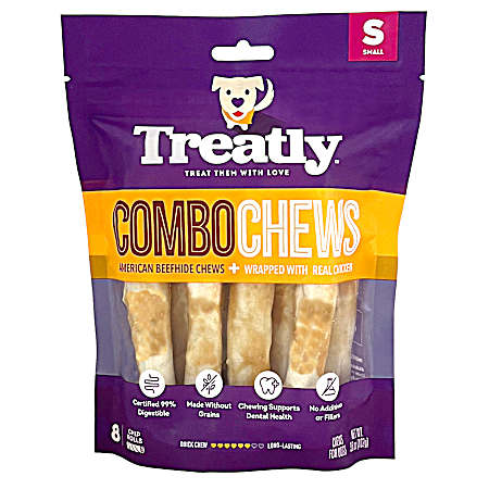 American Beefhide Small Chews Wrapped with Real Chicken - 8 Pk