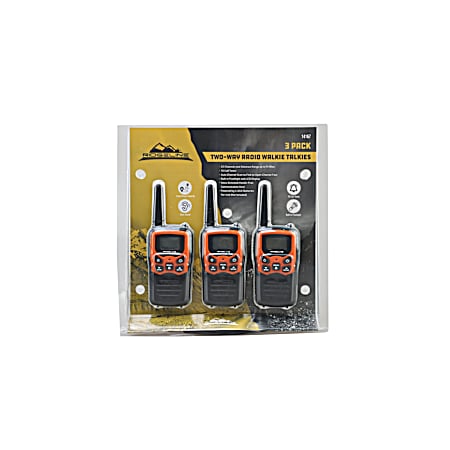 5 Mile Range Two-Way Radio Walkie Talkies - 3 Pk