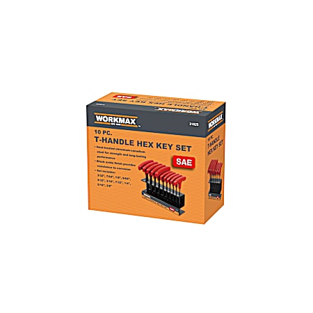 10 Pc. T-Handle Hex Key Set, SAE