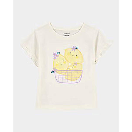 Toddlers Girls' Ivory Lemon Short Sleeve Shirt