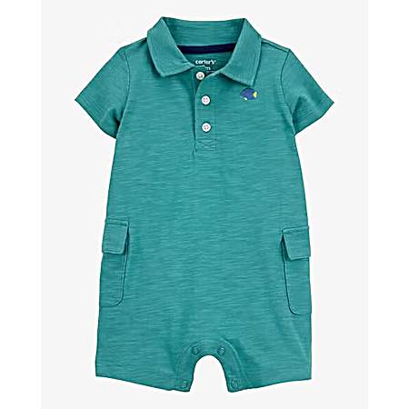 Infant Boys' Turquoise Polo Romper
