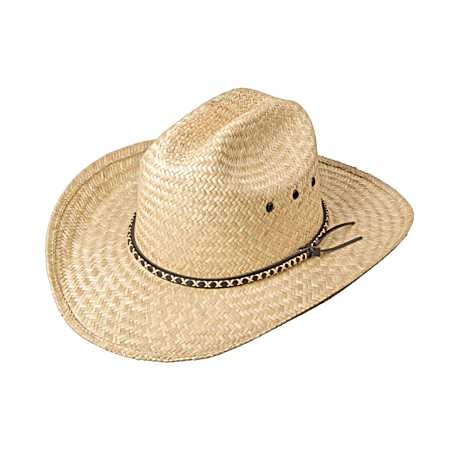 Men's Woven Palm Leaf Cattleman Natural Western Hat
