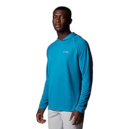 PFG Men's Blue Echo Solar Stream Pullover Hoodie
