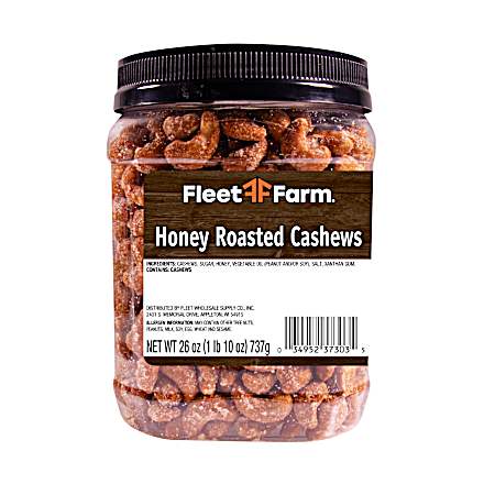 26 oz Honey Roasted Cashews Jar