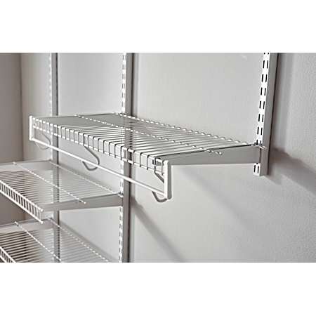 FreeSlide 12 in x 8 ft White Wire Wardrobe Shelf