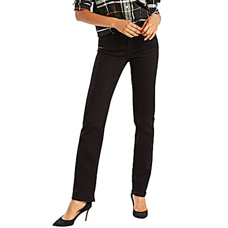 Women's Soft Black Classic Straight Leg Jeans