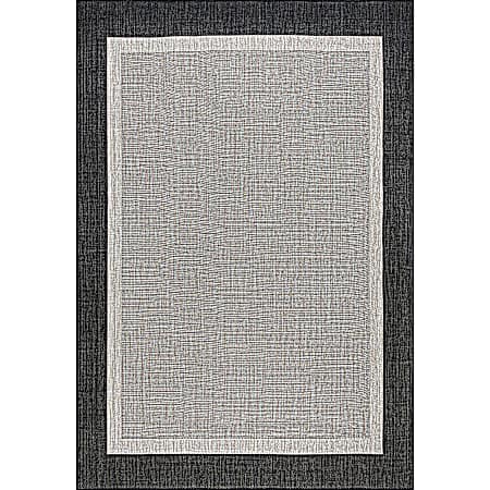 5 ft 3 in x 7 ft Outdoor Rug Grey w/Black Border