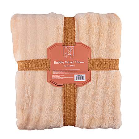 Bubble Velvet Throw- Ivory