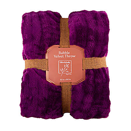 Bubble Velvet Throw- Plum