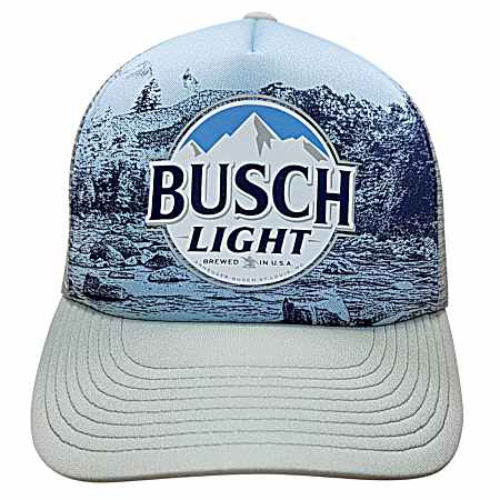 Men's Grey/Blue Busch Light Foam Trucker Cap
