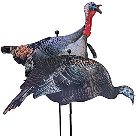 FLEX Upright Tom and Feeding Hen Silhouette Turkey Decoy Combo