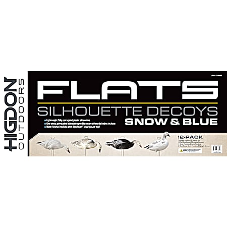 FLATS Snow/Juvie/Blue Goose Standard Silhouette Decoy - 12 Pk