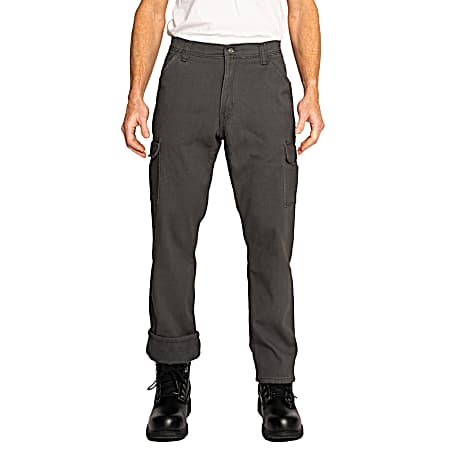 Men's Grey Fleece Lined Cargo Pants
