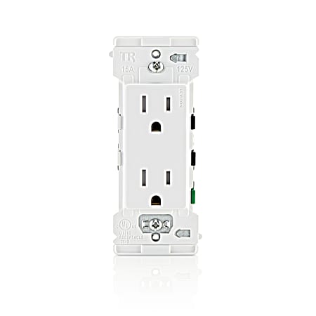 Decora Edge 15 Amp Tamper-Resistant Duplex Outlet White