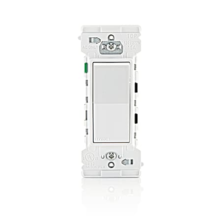 Decora Edge 15 Amp Single Pole Switch White