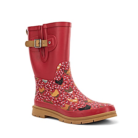 Women's Red Golden Gals Mid Rain Boots
