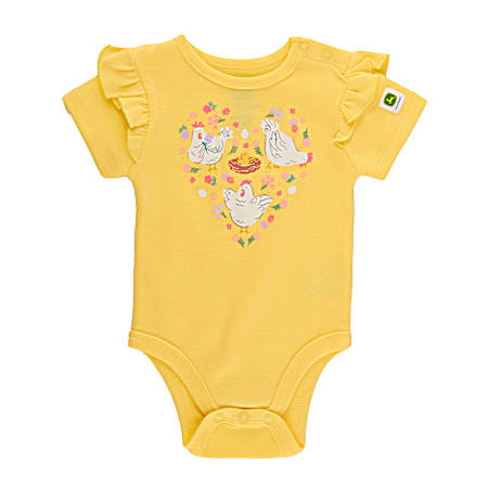 Infant Yellow Chicken Love Short Sleeve Bodysuit