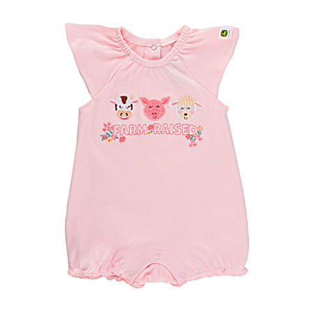 Infant Pink Farm Raised Romper