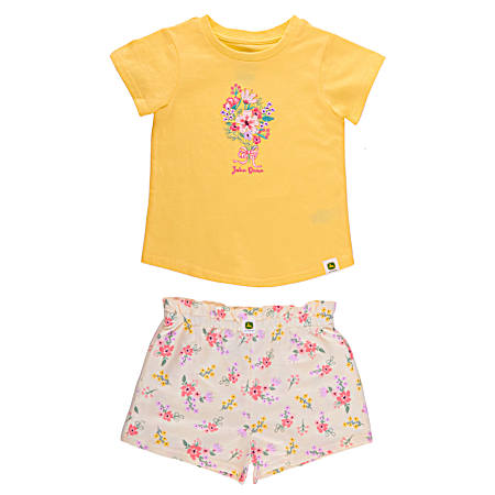 Toddler Girls' Yellow Boquet Short Set - 2 Pc