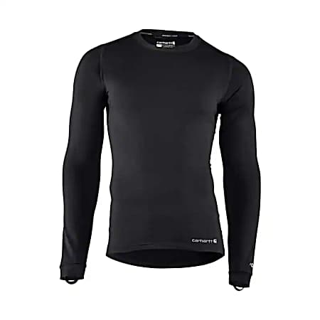 Men's Black Force Heavyweight Stretch Base Layer Long Sleeve Shirt