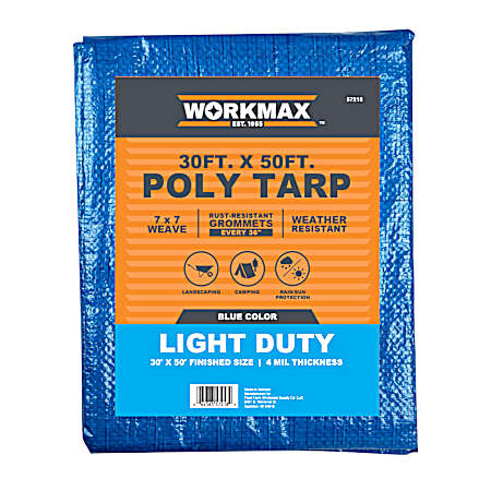 30 ft x 50 ft Blue Light Duty Poly Tarp