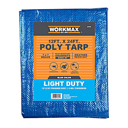 12 ft x 24 ft Blue Light Duty Poly Tarp