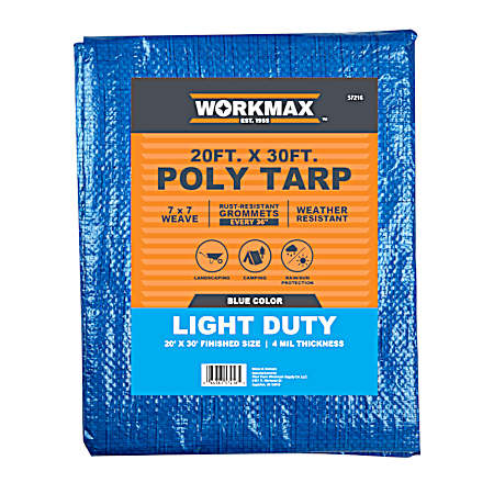 20 ft x 30 ft Blue Light Duty Poly Tarp