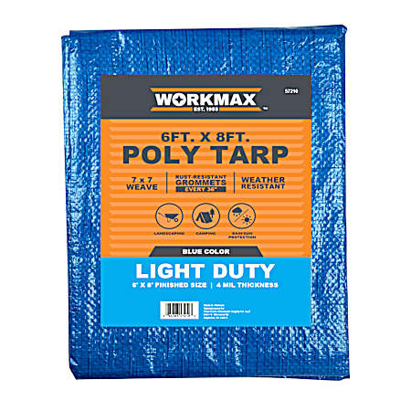 6 ft x 8 ft Blue Light Duty Poly Tarp